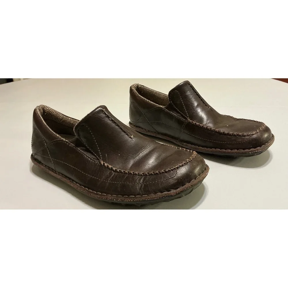 Patagonia Pau Velvet Brown Leather Slip On Loafers Mens 8.5 T50543 Moc Toe Shoes